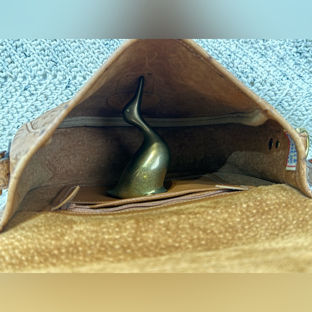 Dooney and Bourke Ostrich Square Flap Bag - Picture 6 of 6